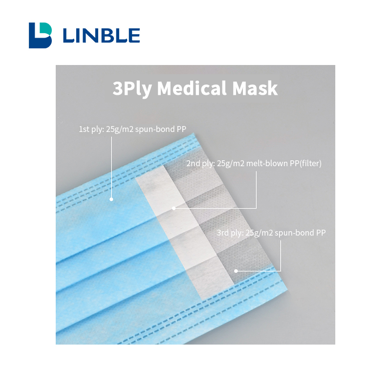 Máscara protetora antiviral cirúrgica médica descartável com Earloop para proteção contra gripe